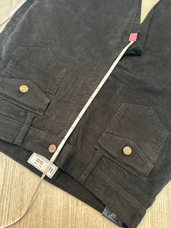 NWT Gap 70s Flare High-Rise Black Corduroy Pants 14 Short - Picture 14 of 15
